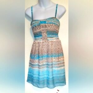 🌺BUNDLE ONLY🌺AMERICAN EAGLE OUTFITTERS LADIES TURQUOISE AND CREAM SUNDRESS